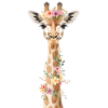 Floral Wreath Giraffe Elegance