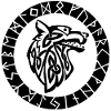 Symbole viking du loup noir