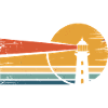Lighthouse Retro Sunset
