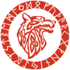Wikinger Roter Wolf Emblem
