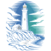Lighthouse on the rocky coastal path