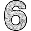 Six digits with scratch texture