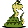 Serpent vert souriant