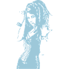 Blaue Silhouette
