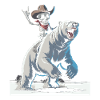 Bone cowboy rides polar bear