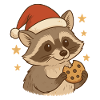 Christmas raccoon with biscuit