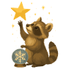 Christmas raccoon with star magic