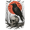 Corvo Teschio Luna Cranio Gotico Corvo Nero