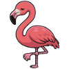 Pink Flamingo Cartoon Charm