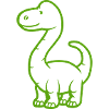 Green Dino Line Art