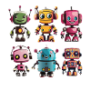 Kunterbunte Roboterfreunde