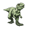 Green Dino T Rex Comic Style