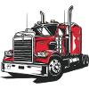 Red Truck Line Illustration