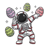 Astronaut Easter Egg Dance in Space
