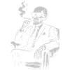 Noir Skeleton in Smoking Suit