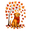 Autumn dog with scarf design