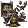 Dark Gothic Witch and Beasts, Fantasy Art