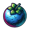 Neon Blue Berry and Foliage