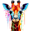 Lebendige Giraffe Farbexplosion