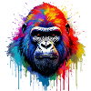 Rainbow Gorilla Art Splash