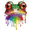 Farbklecks Froschporträt