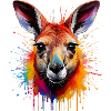 Känguru Farbexplosion Portrait