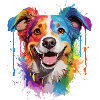 Rainbow Dog Portrait