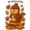 Cozy Autumn Owl with Tea Hat