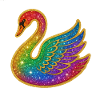 Rainbow Glitter Swan