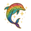 Rainbow Dolphin Star Glitter