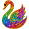 Regenbogen Glitzer Schwan Mutter
