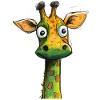 Wasserfarben Giraffenkarikatur