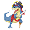 Pirate T-Rex Dinosaur Funny Tee