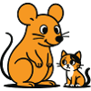 Cuddly Mouse and Kitten Duo