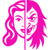 Contraste du visage divisé
