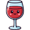 Kawaii Wine Glass Smiling Cartoon