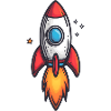 Cartoon Rocket Fire Flight