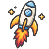 Rocket Launch Cartoon Design