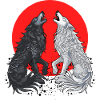 Black and Grey Dragon Wolf