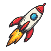 Cartoon Rocket Firestorm