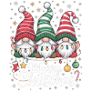 Three Gnomes with Hats - Merry Christmas