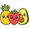Kunterbuntes Obstfreunde Trio