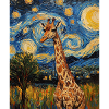 Giraffe Van Gogh Style Starry Night