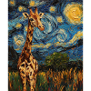 Giraffe Van Gogh Style Starry Night