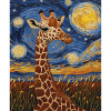 Giraffe Van Gogh Style Starry Night