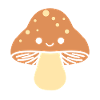 Kawaii orange mushroom smile