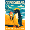 Copocabana Penguin Rio Poster