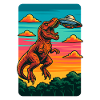 T rex Dino UFO Sunset