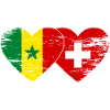 Senegal Switzerland Flag Heart used