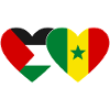 Palestine Senegal Flag Heart